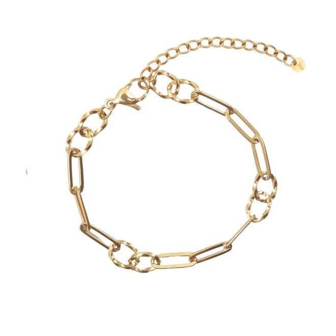 Armband chain big twisted goud