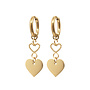 Oorringen (twisted) double heart 3d bolletjes goud