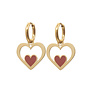 Oorringen (twisted) red heart goud