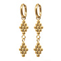 Oorringen (twisted) ruit 3d bolletjes goud