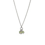 Ketting 7x groene aventurijn zilver