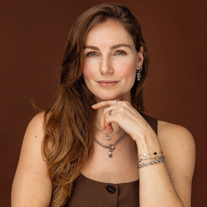 Armband chain big twisted zilver