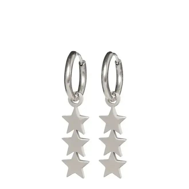 Oorringen (twisted) 3 stars zilver