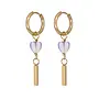Oorringen opaliet heart bar goud