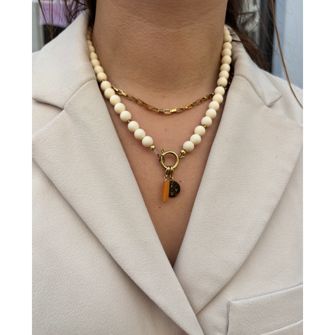 Ketting liv wit goud
