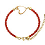 Armband open heart rood goud