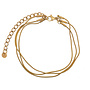 Armband snake 3 chains goud