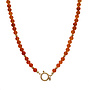 Ketting jade 6mm roestbruin goud