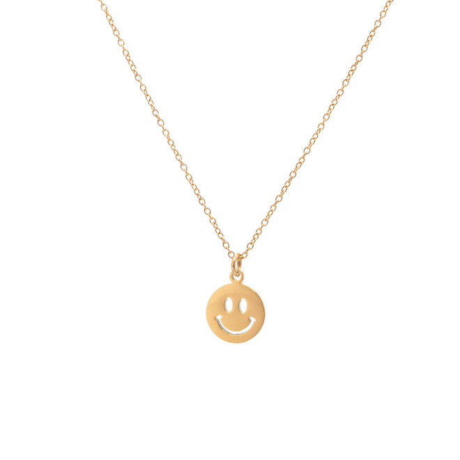 Ketting smiley goud