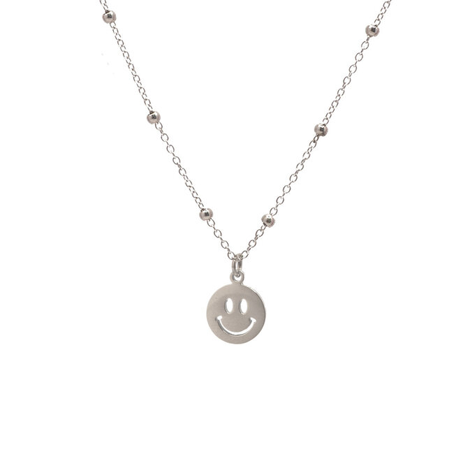 Ketting smiley zilver