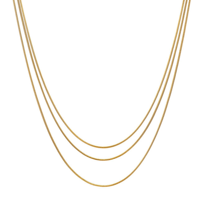 Ketting snake 3 chains goud
