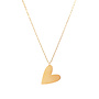 Ketting lang big heart goud