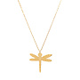 Ketting lang big libelle goud