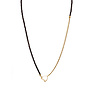 Ketting lang open heart zwart goud
