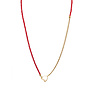 Ketting lang open heart rood goud