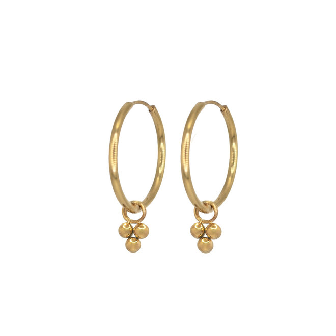 Oorringen big dots 3d goud