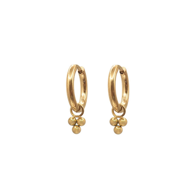 Oorringen dots 3d goud