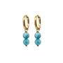 Oorringen jade 6mm blauw goud