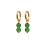 Oorringen jade 6mm groen goud