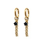 Oorringen star black double oval goud