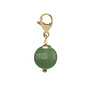 Charm facet plat donker groene aventurijn goud