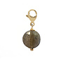Charm facet plat labradoriet goud