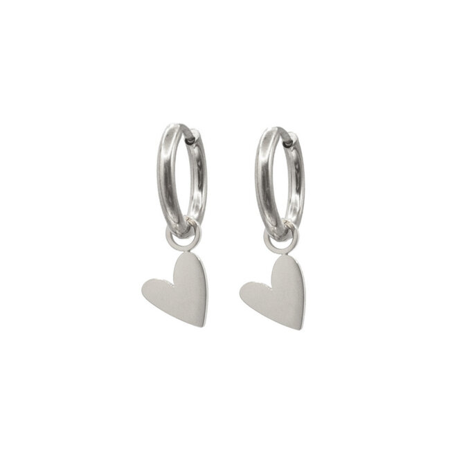 Oorringen small heart zilver