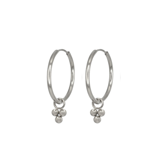 Oorringen big dots 3d zilver