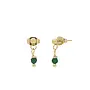 Oorknopjes malachiet goud