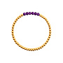 Armband beads 4mm 6x amethist goud medium