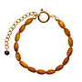 Armband oval shell oranje goud