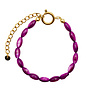 Armband oval shell paars goud