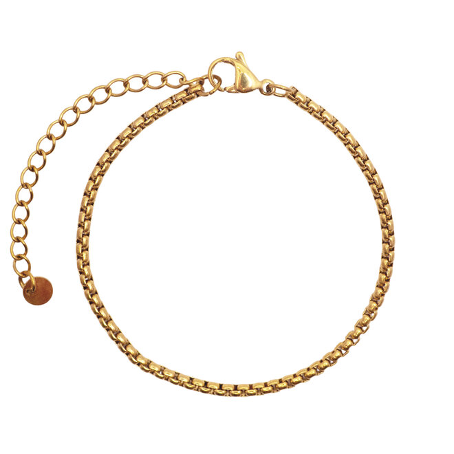 Armband small square jasseron goud