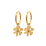 Oorringen organic flower goud