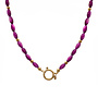 Ketting oval shell paars goud