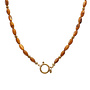 Ketting oval shell oranje goud