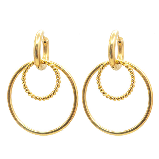 Oorringen britt big twisted goud