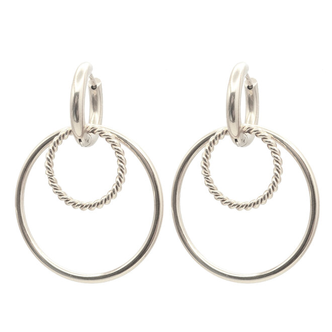 Oorringen britt big twisted zilver