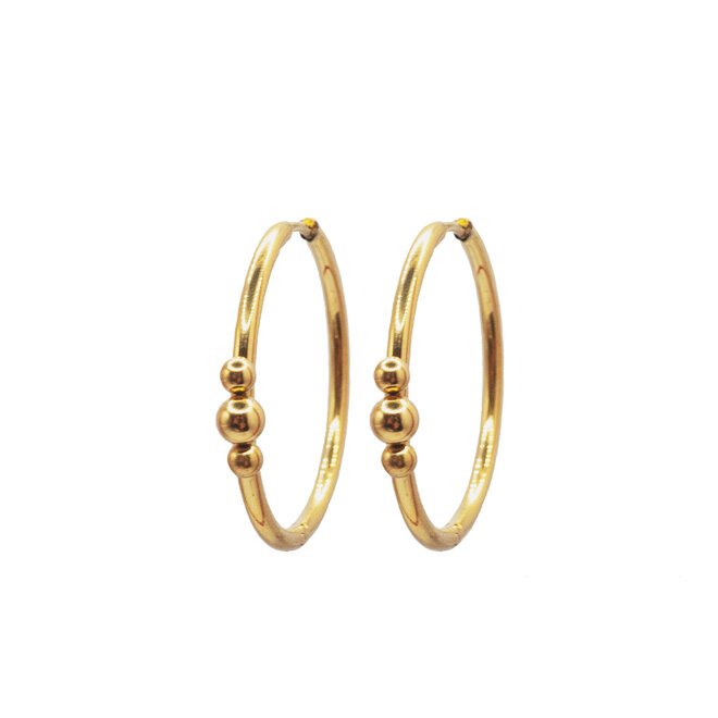 Creolen 3d bolletjes goud