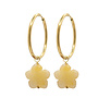 Oorringen big flower gele jade goud