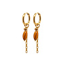 Oorringen square chain oval shell oranje goud