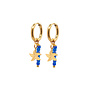 Oorringen (twisted) starfish blauw goud