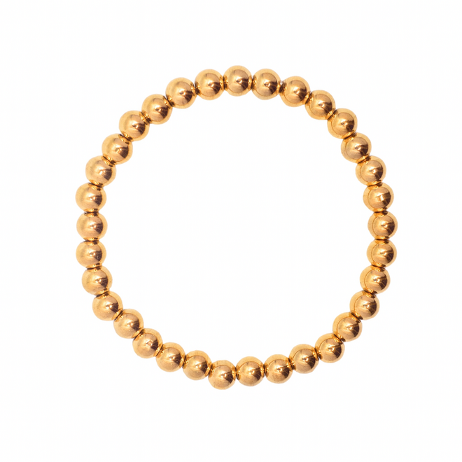 Armband beads basic 6mm goud small