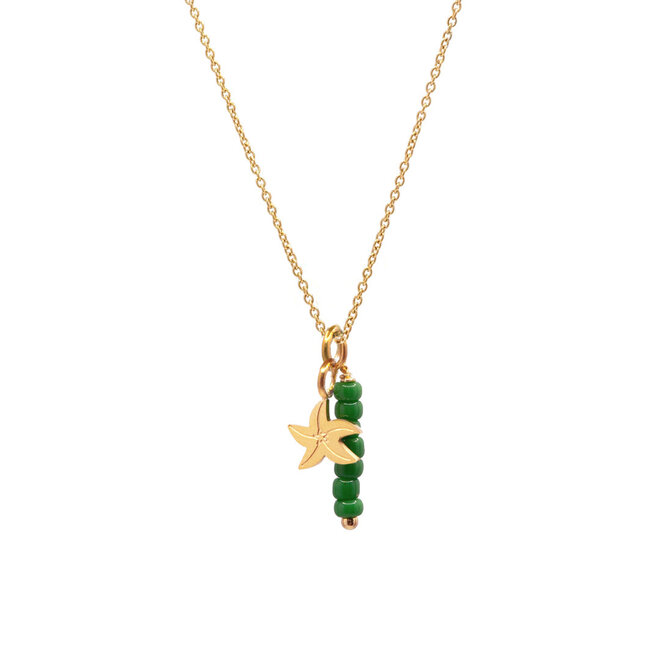 Ketting starfish groen goud