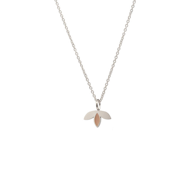 Ketting little leaf sand zilver