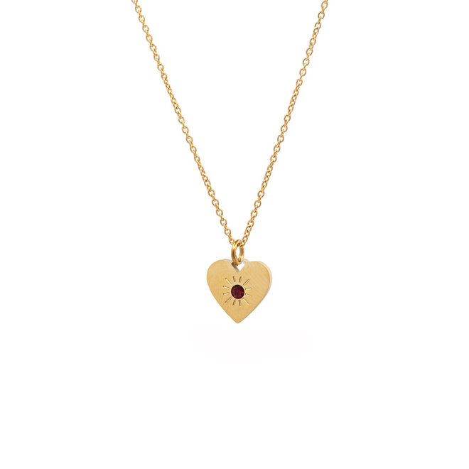 Ketting diamond heart goud