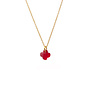 Ketting clover mat donker rood goud