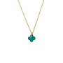 Ketting clover mat smaragd groen goud