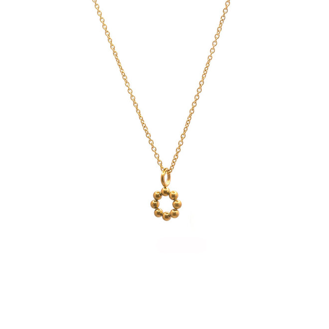 Ketting small open dots kort goud