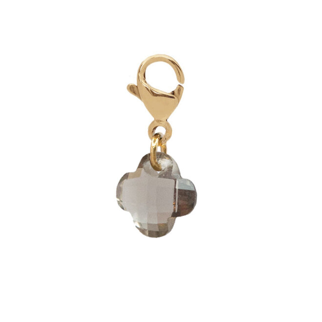 Charm clover shiny licht bruin goud